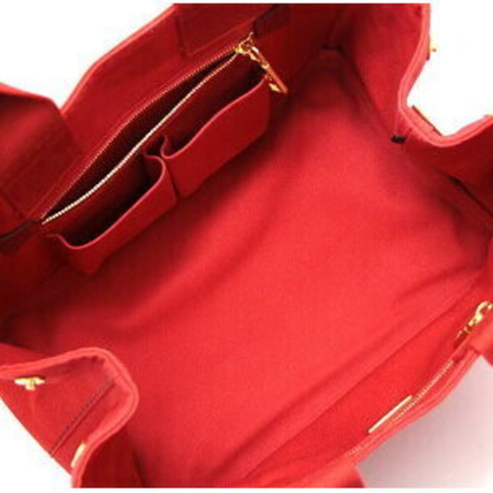 Prada Red Canapa Canvas Bag Tote - Picture 5 of 6